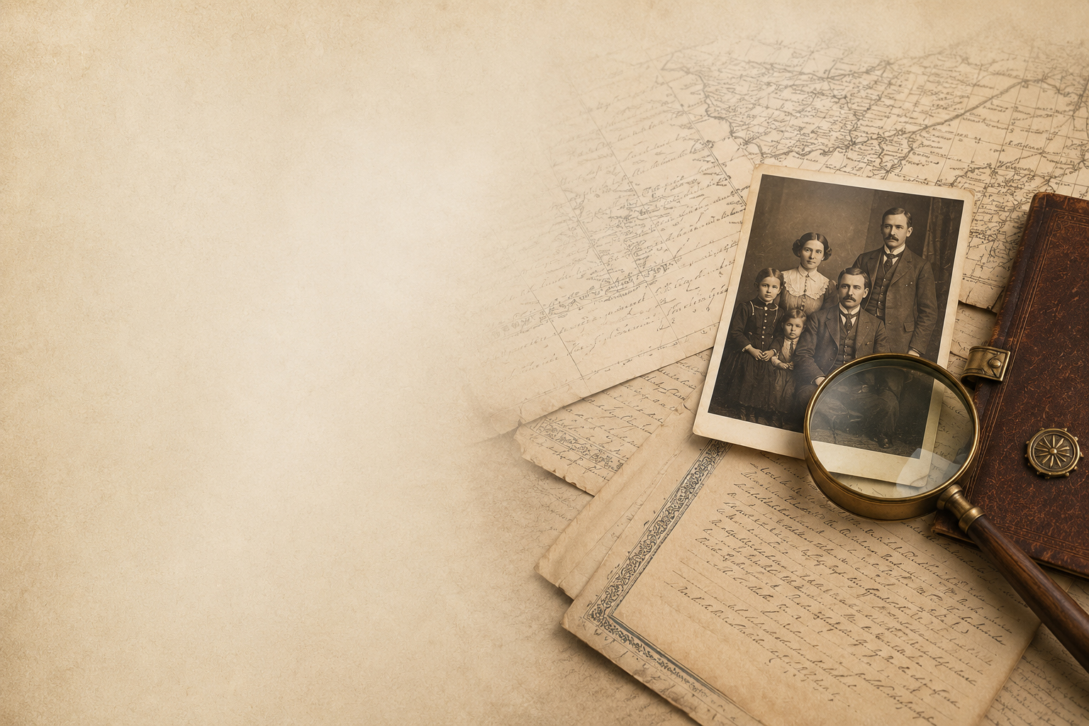 Vintage genealogy documents